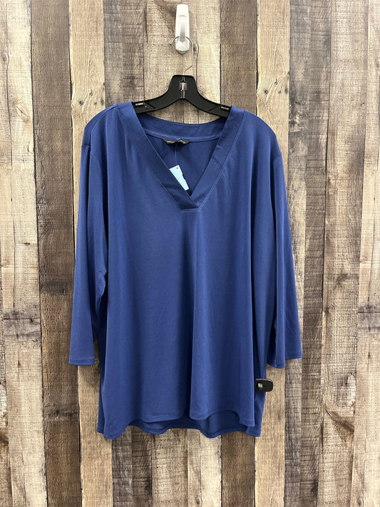 Blouse Long Sleeve By Banana Republic In Blue, Size: Xxl