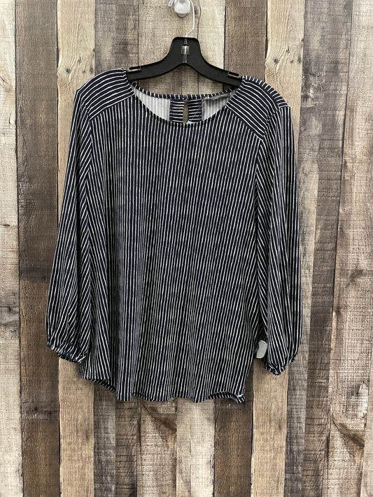 Top Long Sleeve By Adrianna Papell In Striped Pattern, Size: L