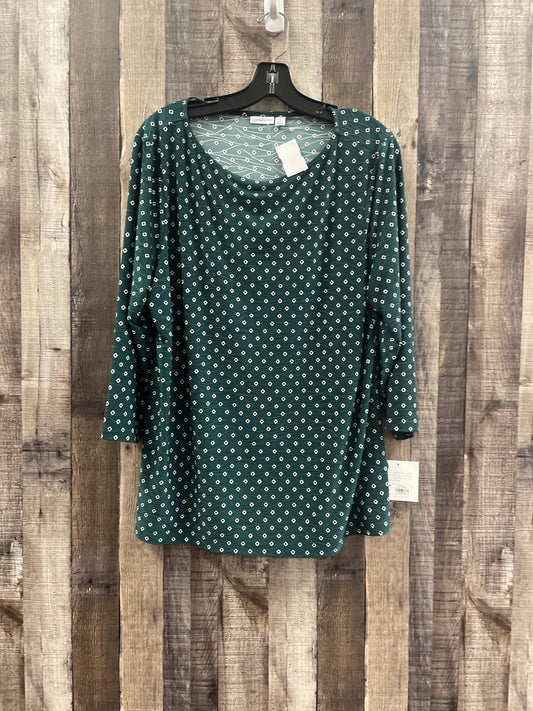 Top Long Sleeve By Croft And Barrow In Green, Size: Xl