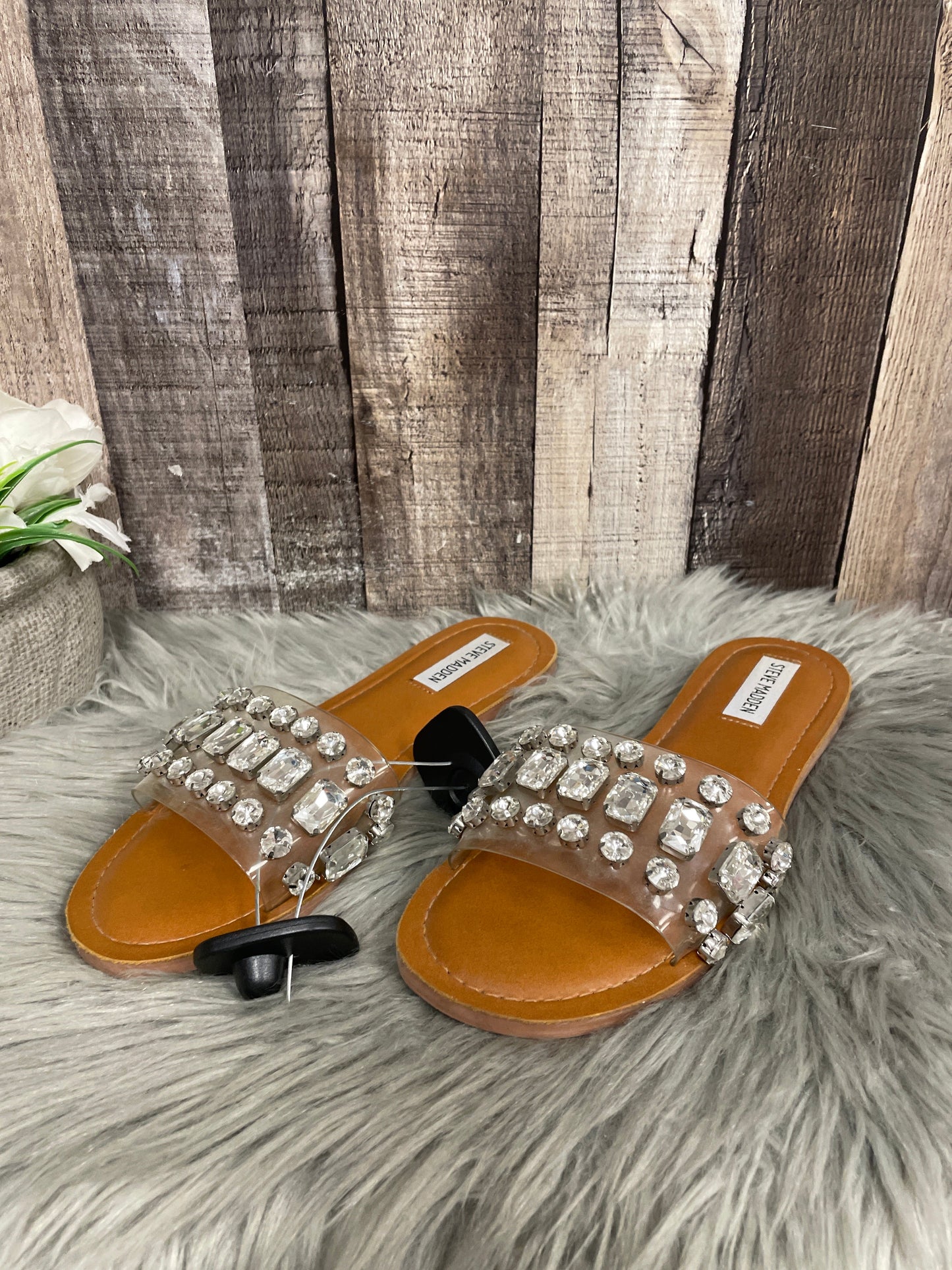 Sandals Flats By Steve Madden In Clear, Size: 8.5