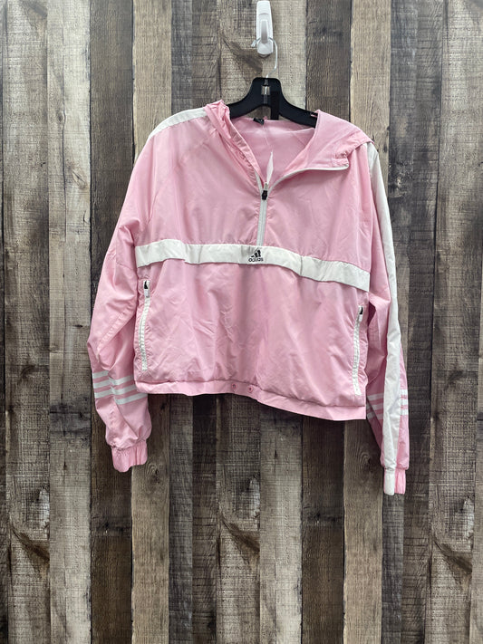 Jacket Windbreaker By Adidas In Pink, Size: Xl