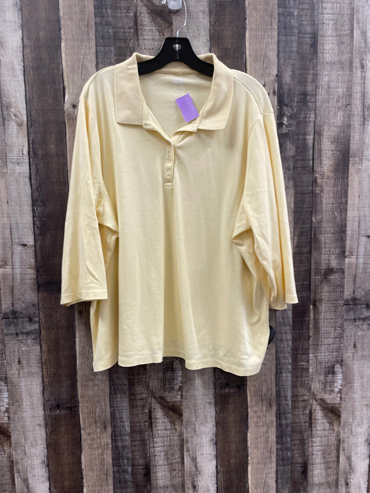 Top 3/4 Sleeve By Lands End In Yellow, Size: 3x