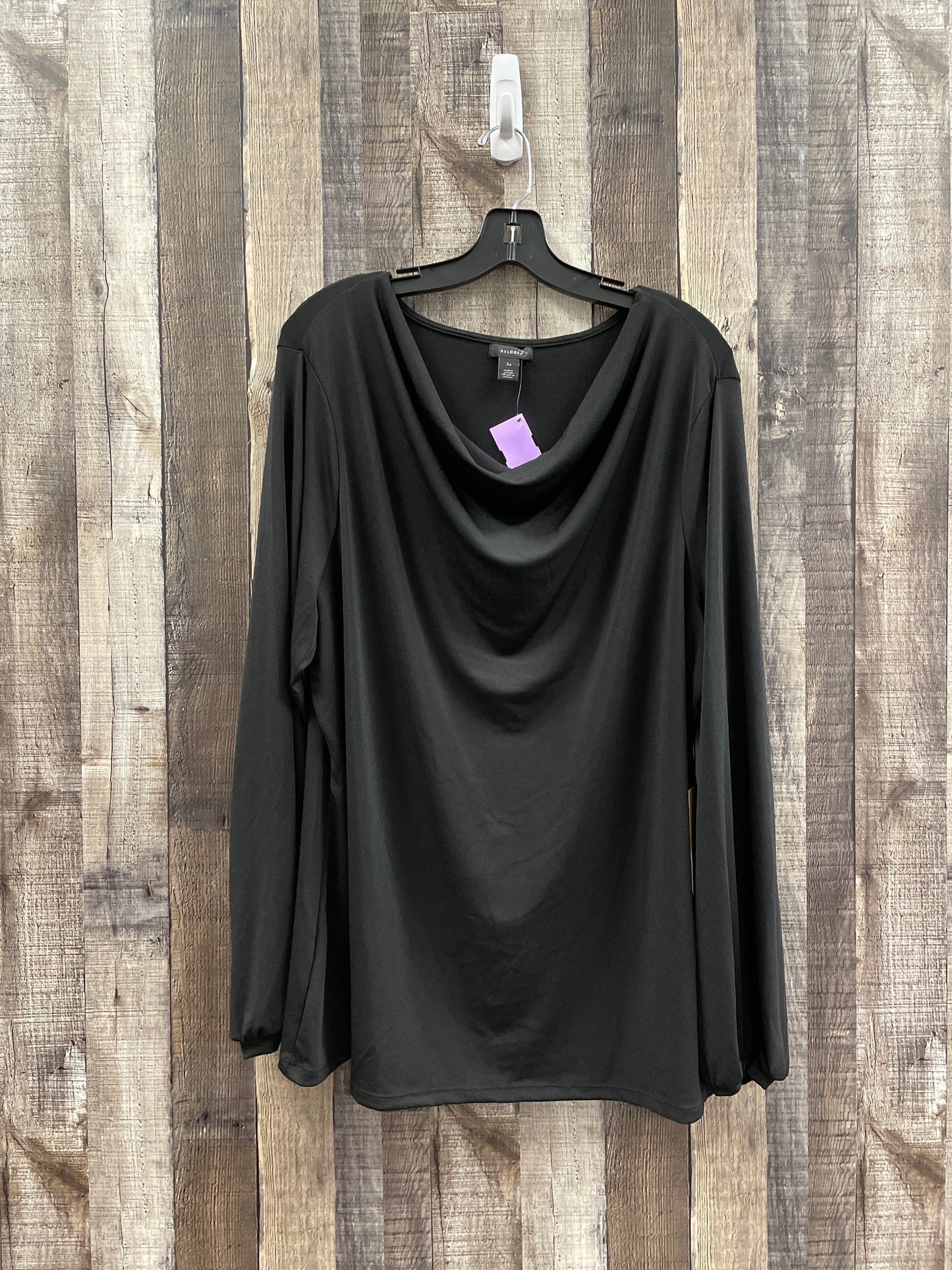 Black Top Long Sleeve Halogen, Size 3x