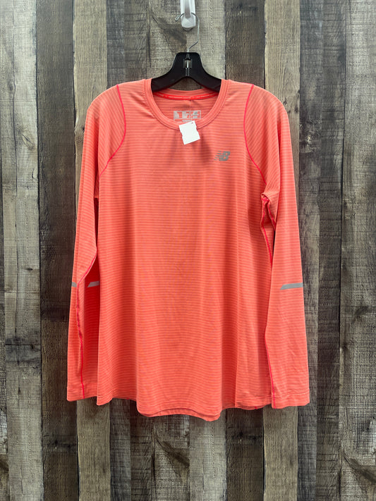 Top Long Sleeve By New Balance In Orange, Size: L