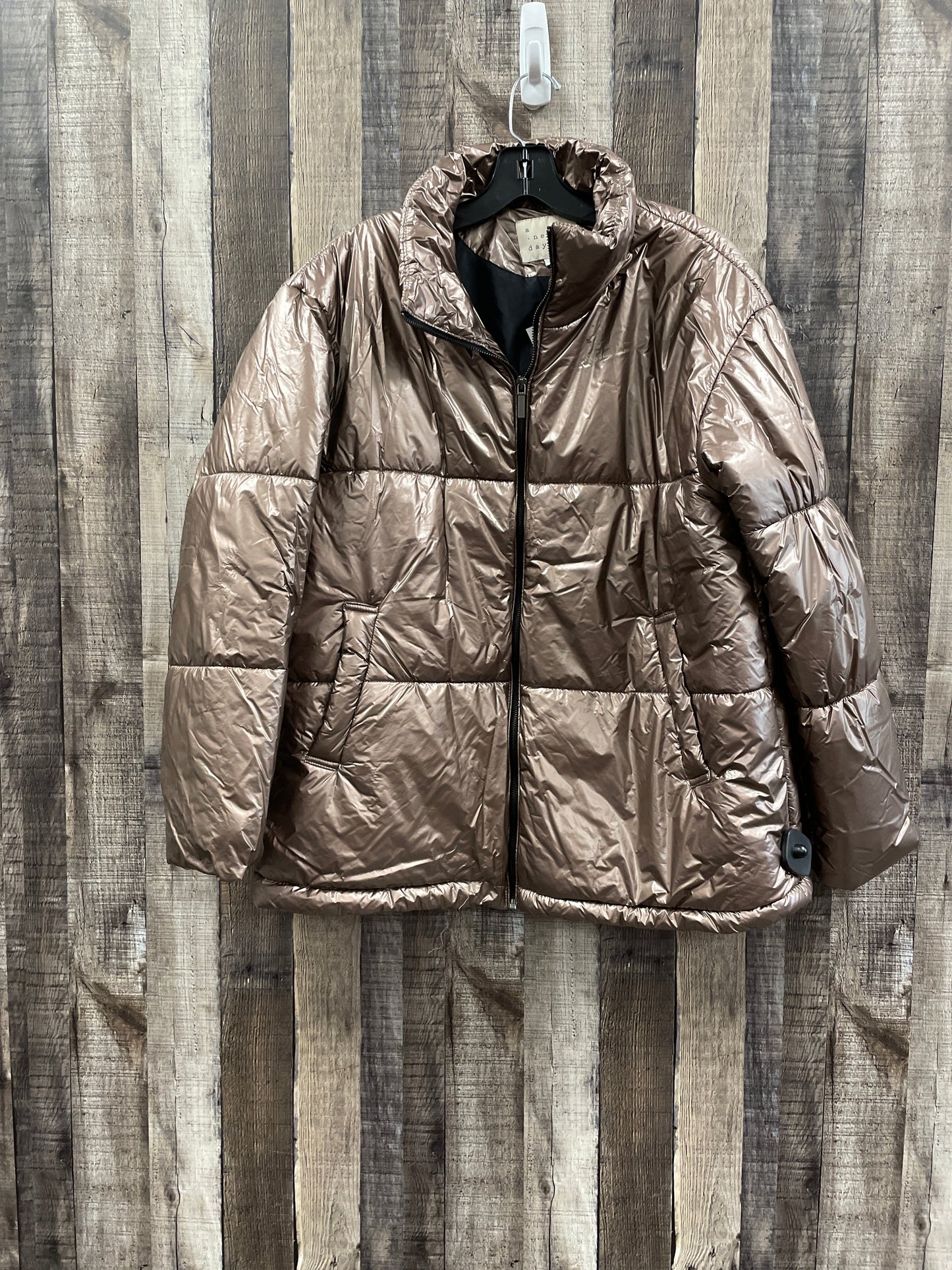 Jacket Puffer & Quilted By A New Day In Bronze, Size: L