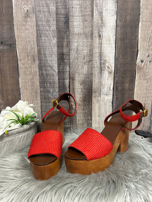 Sandals Designer By Tory Burch In Red, Size: 8.5