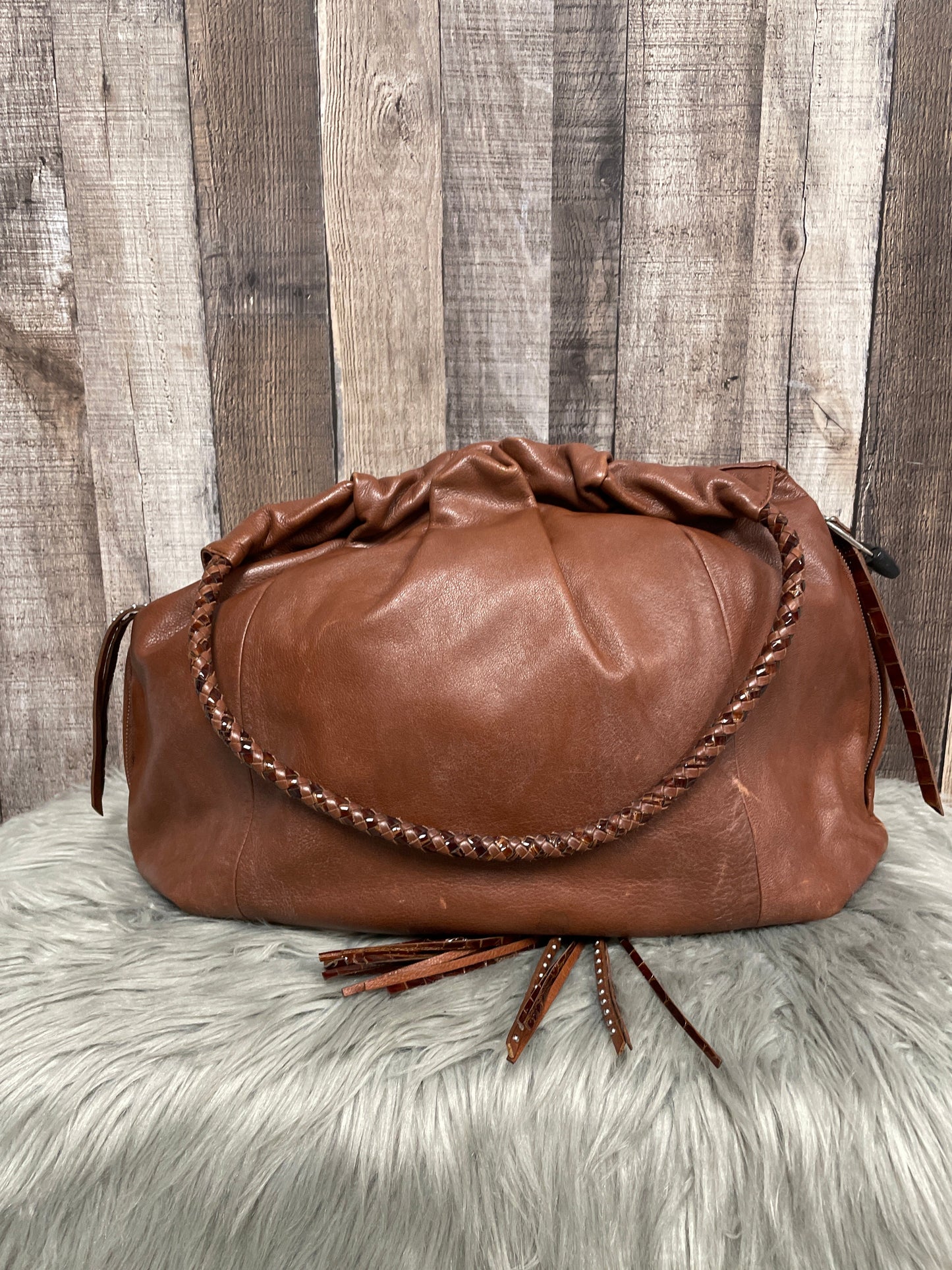 Handbag Leather By Brighton, Size: Large