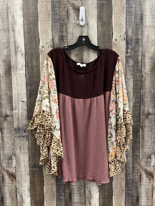 Top 3/4 Sleeve By Umgee In Multi-colored, Size: 1x