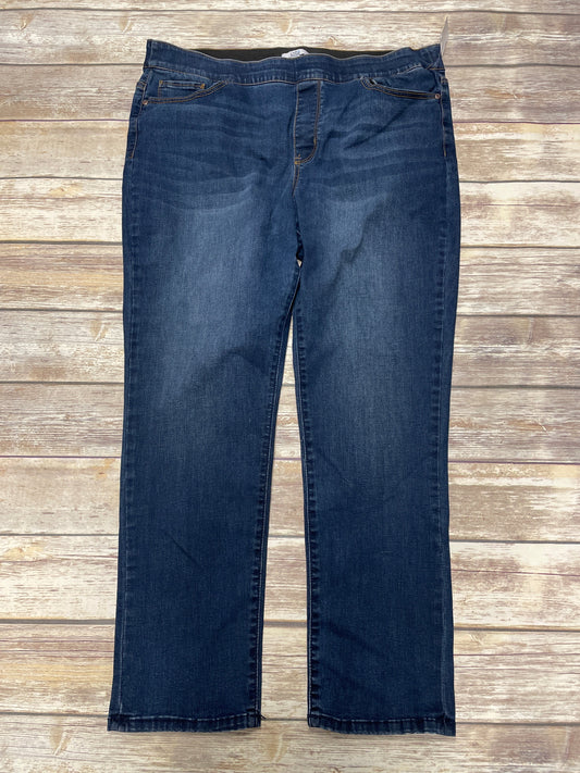 Jeans Straight By Croft And Barrow In Blue Denim, Size: 18