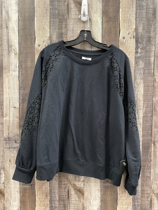 Sweatshirt Crewneck By Maurices In Black, Size: 2x