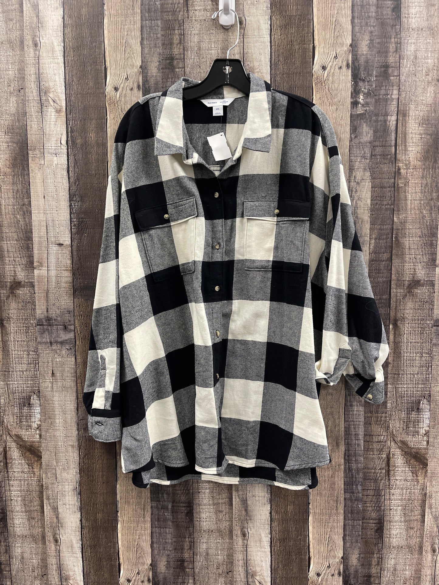 Top Long Sleeve By Old Navy In Plaid Pattern, Size: 2x