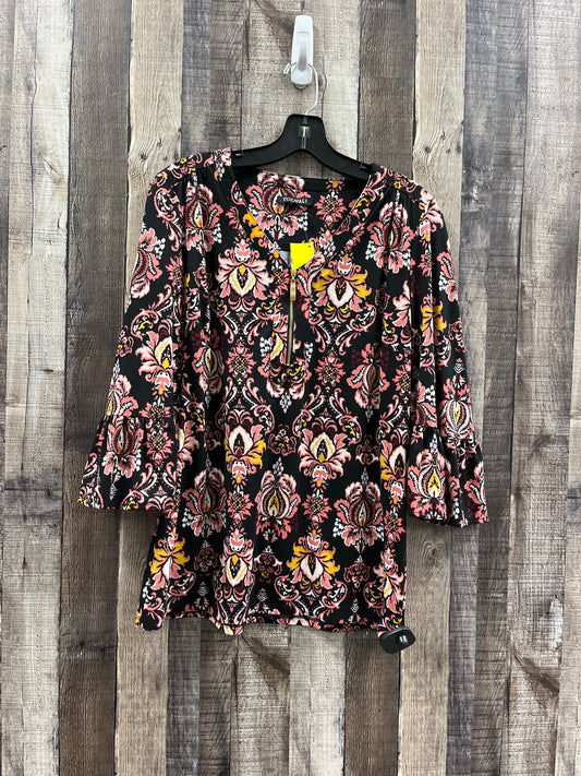 Top 3/4 Sleeve By Roz And Ali In Paisley Print, Size: M