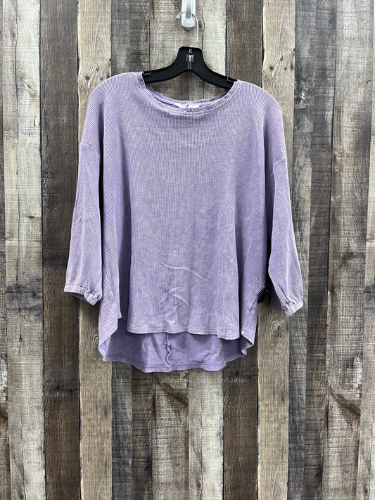 Top Long Sleeve By Time And Tru In Purple, Size: L