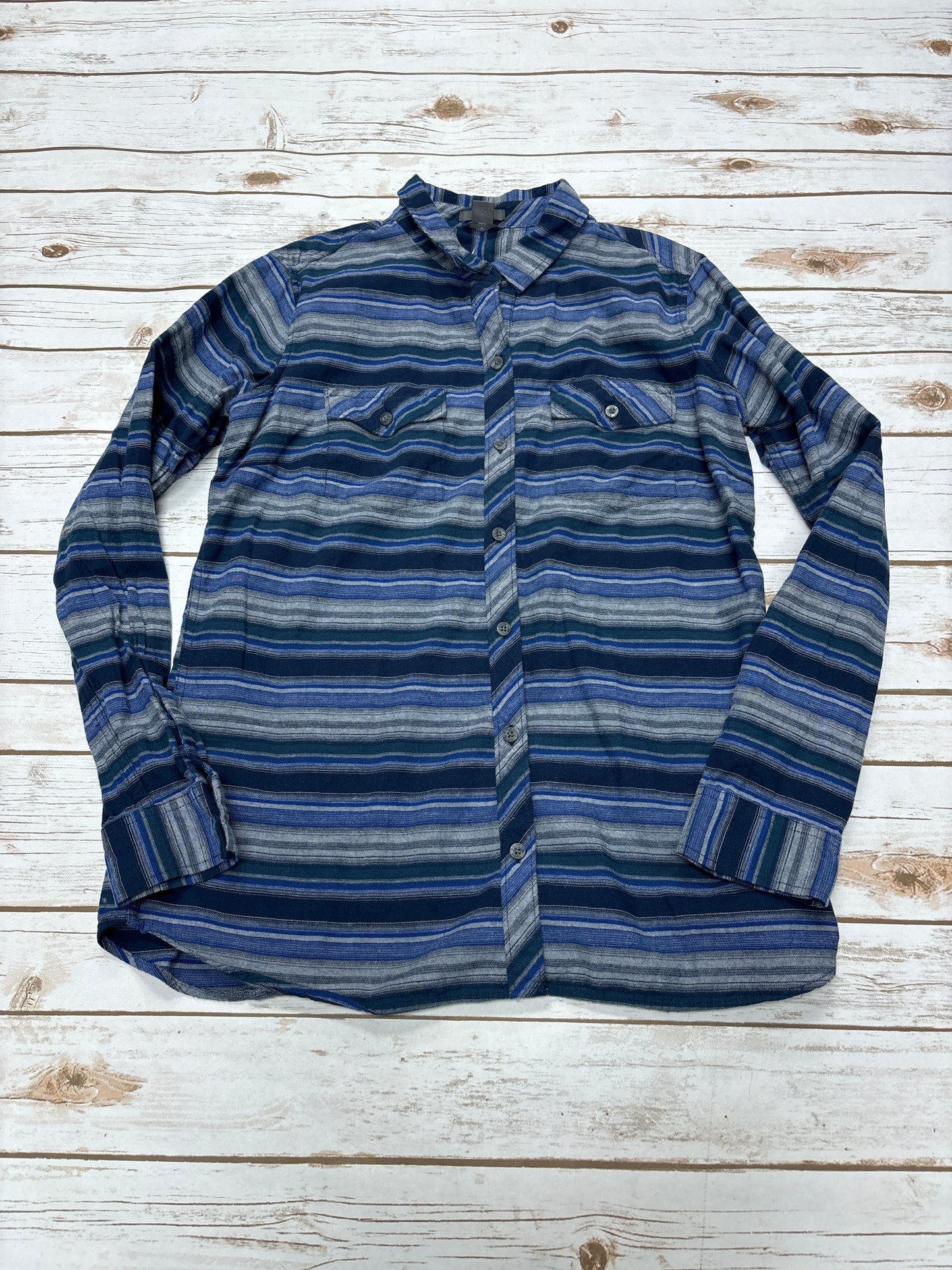 Top Long Sleeve By Eddie Bauer In Striped Pattern, Size: L