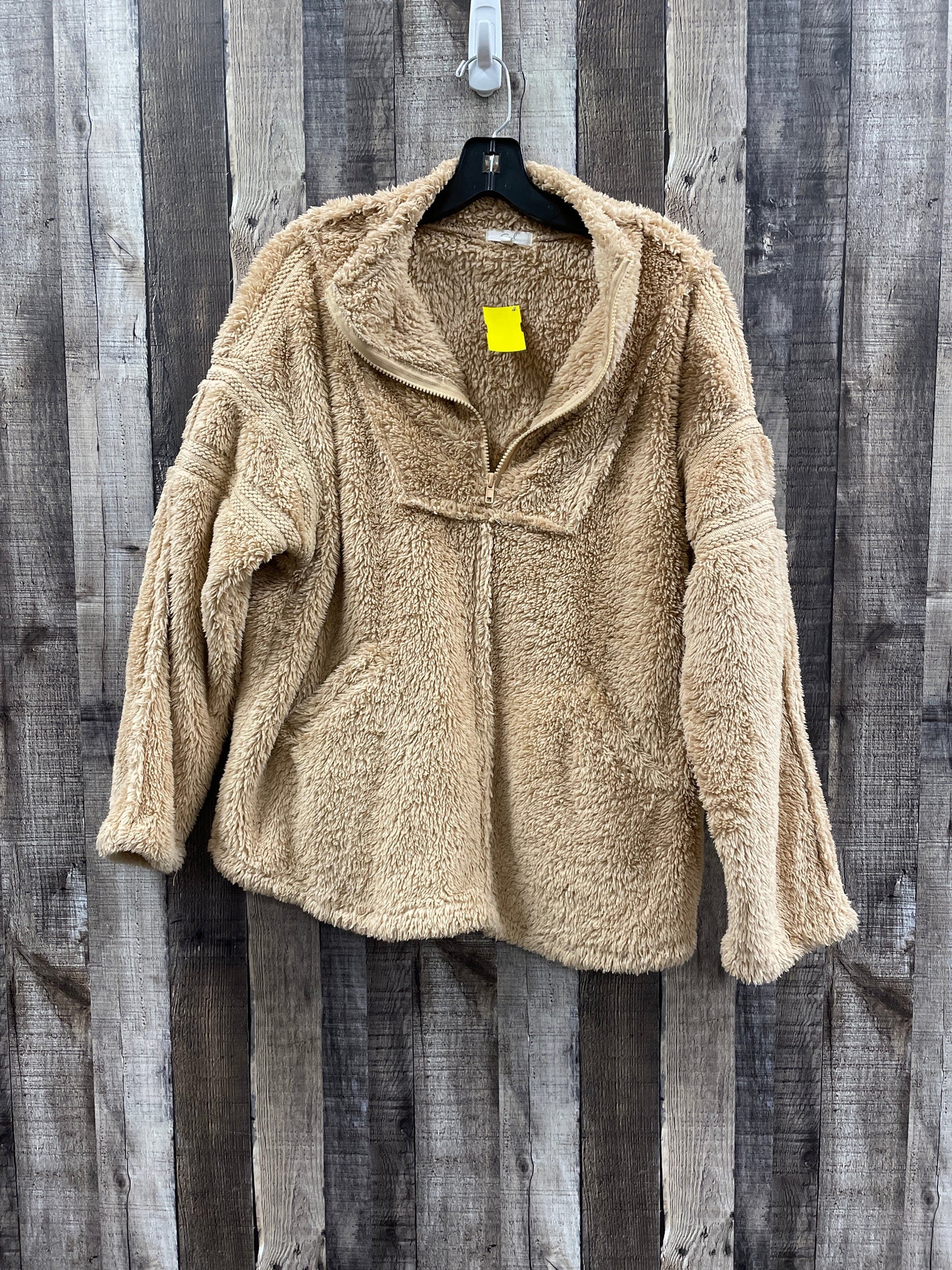 Jacket Fleece By Easel In Beige, Size: L