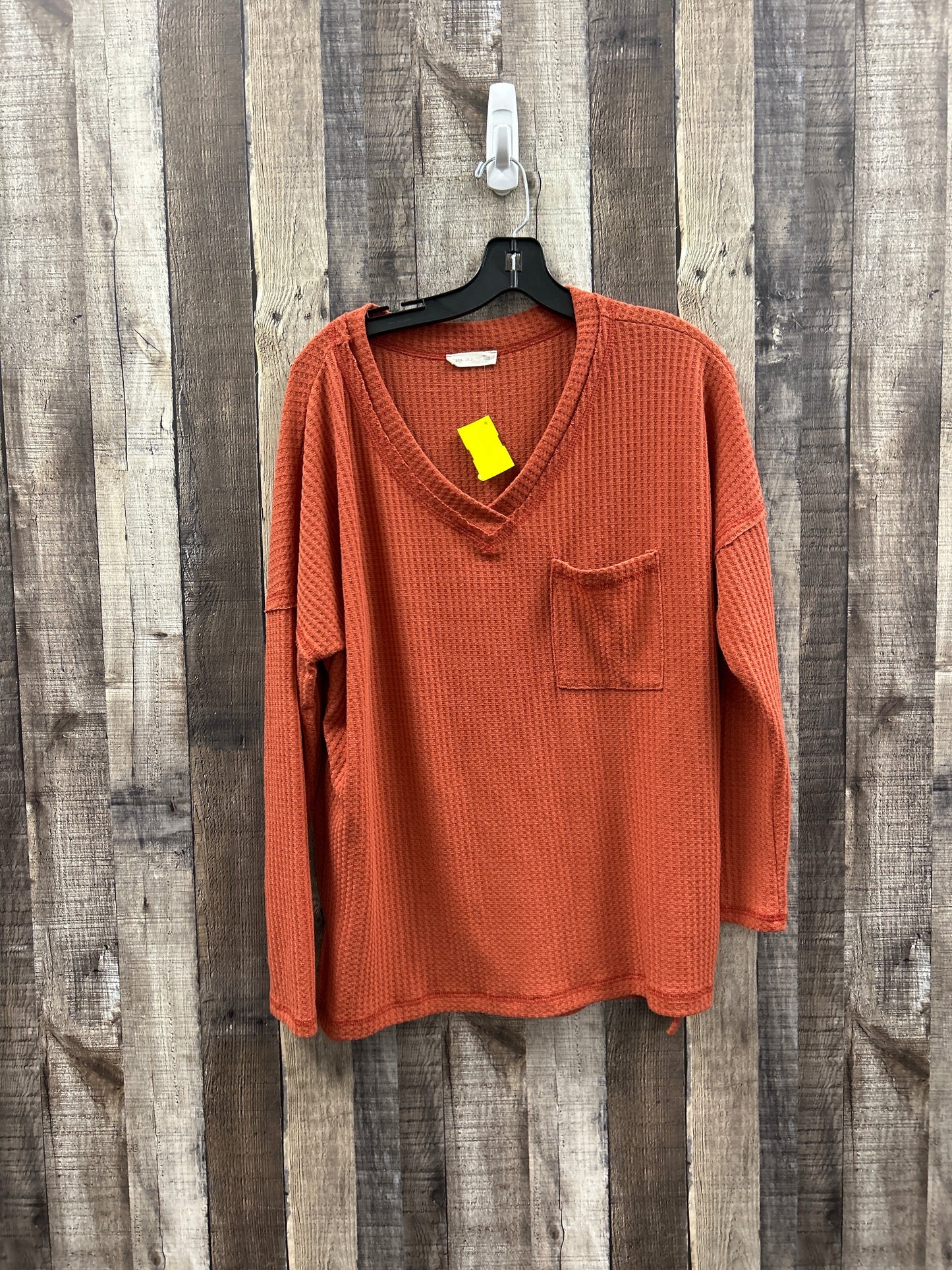 Top Long Sleeve By Cme In Orange, Size: M