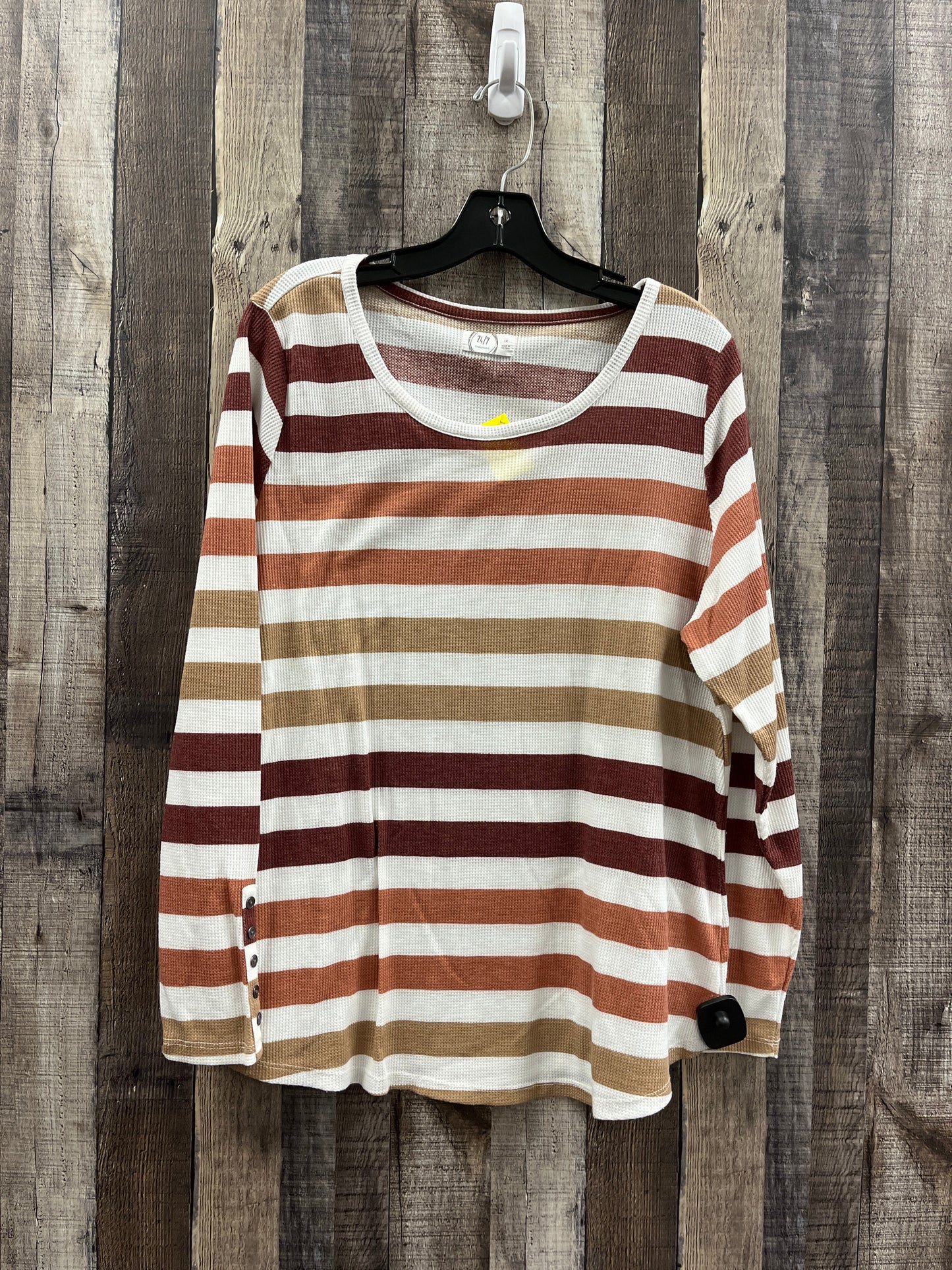 Top Long Sleeve By Maurices In Striped Pattern, Size: 1x