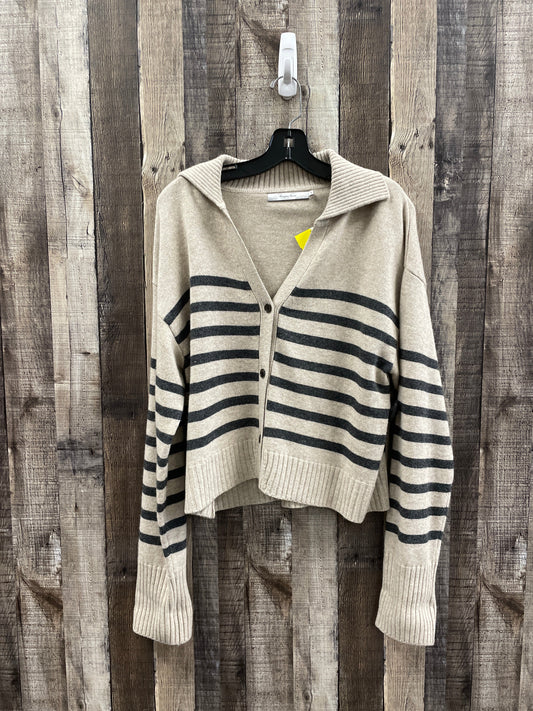 Sweater Cardigan By Cme In Striped Pattern, Size: Xl