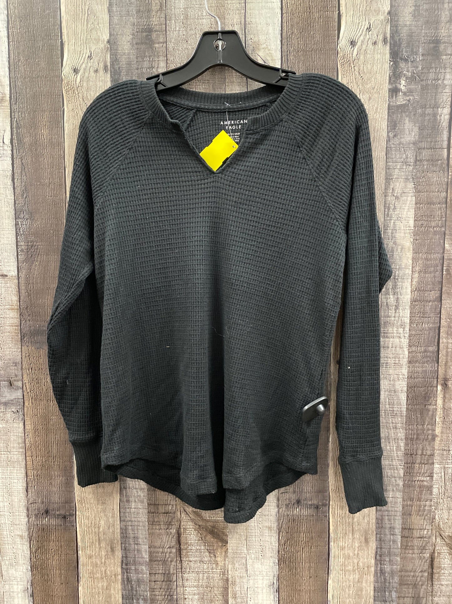 Top Long Sleeve By American Eagle In Black, Size: Xs