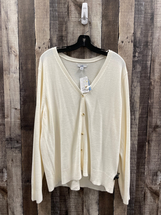 Sweater Cardigan By Croft And Barrow In Ivory, Size: Xxl