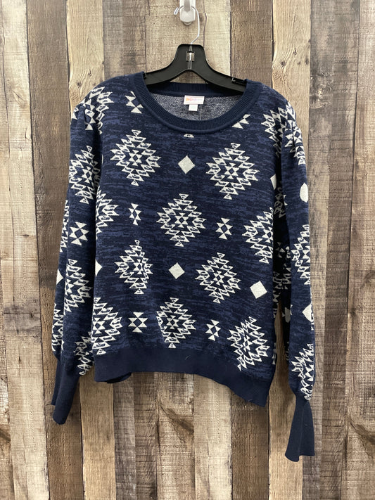 Sweater By Lularoe In Blue & White, Size: 2x