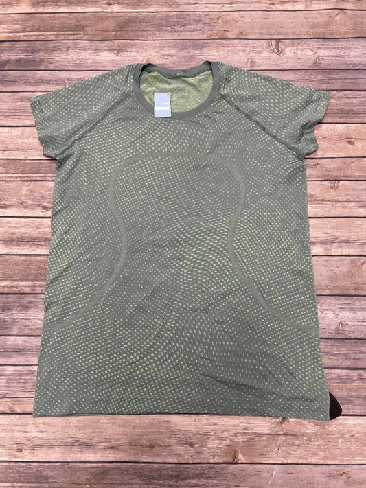 Athletic Top Short Sleeve By Lululemon In Green, Size: 14