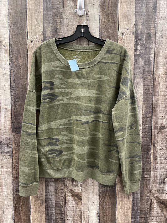 Sweatshirt Crewneck By Zoe And Liv In Camouflage Print, Size: Xl