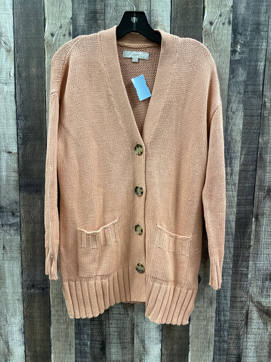 Sweater Cardigan By Loft In Orange, Size: Xs