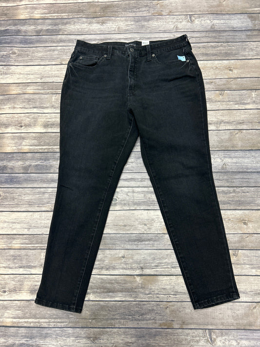 Jeans Skinny By Time And Tru In Black Denim, Size: 14