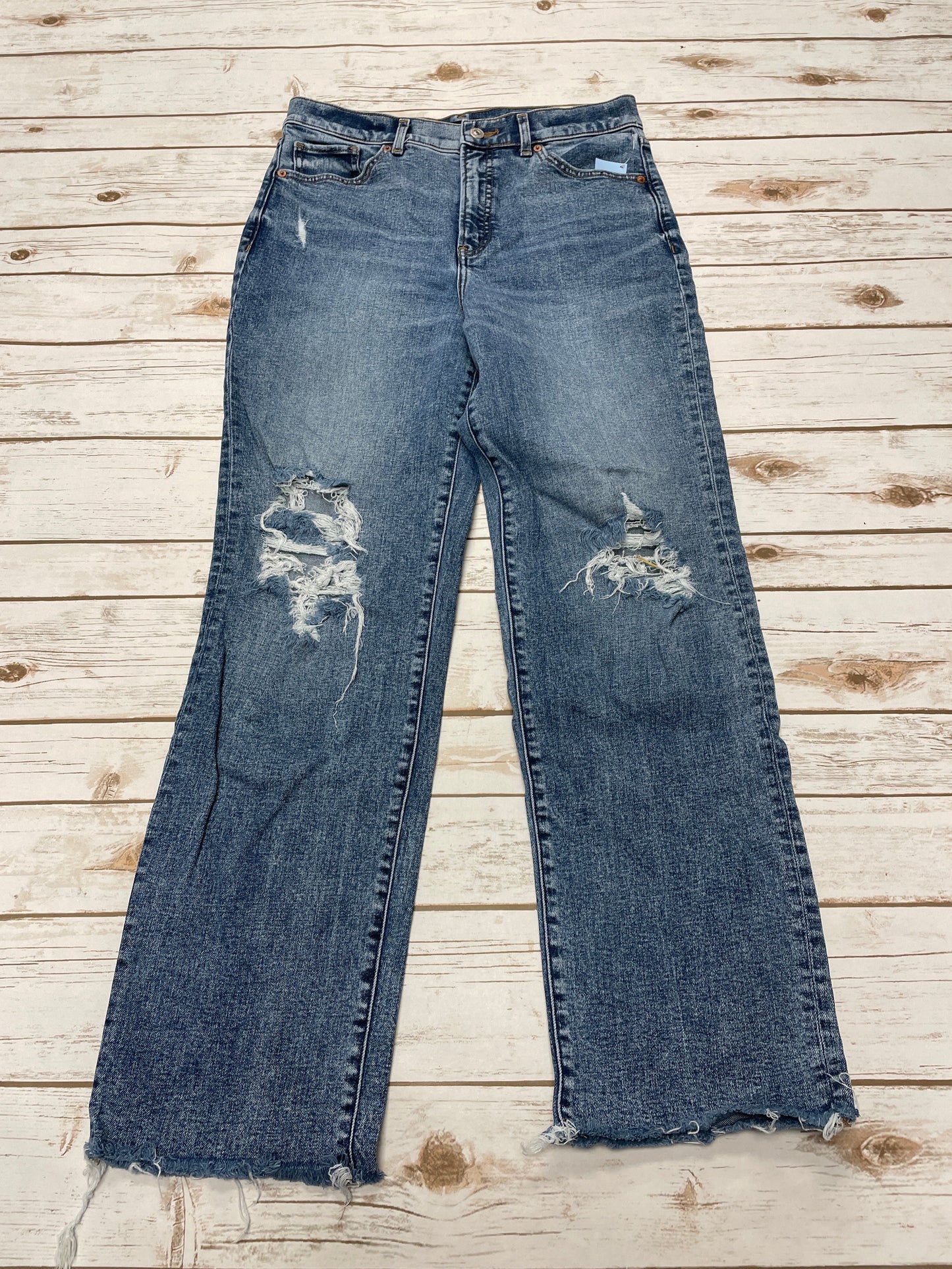 Jeans Straight By Express In Blue Denim, Size: 8