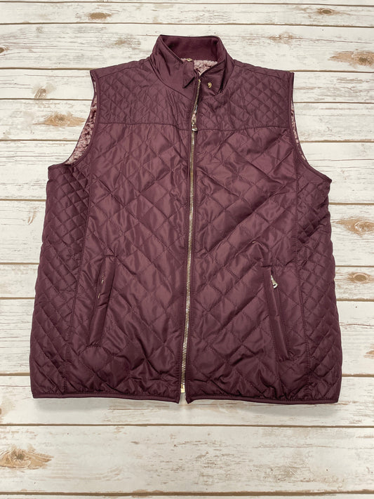 Vest Puffer & Quilted By Miami In Maroon, Size: M