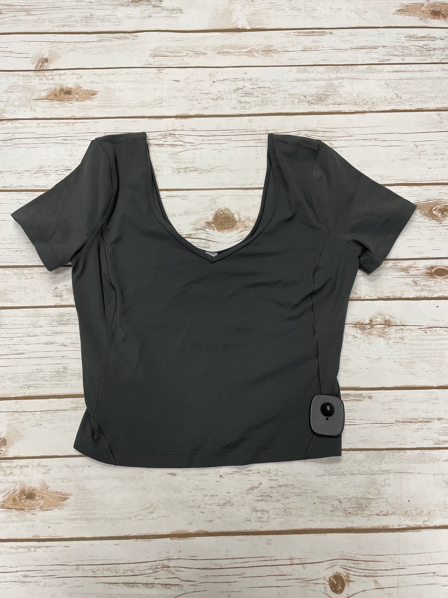 Athletic Top Short Sleeve By Lululemon In Grey, Size: 6