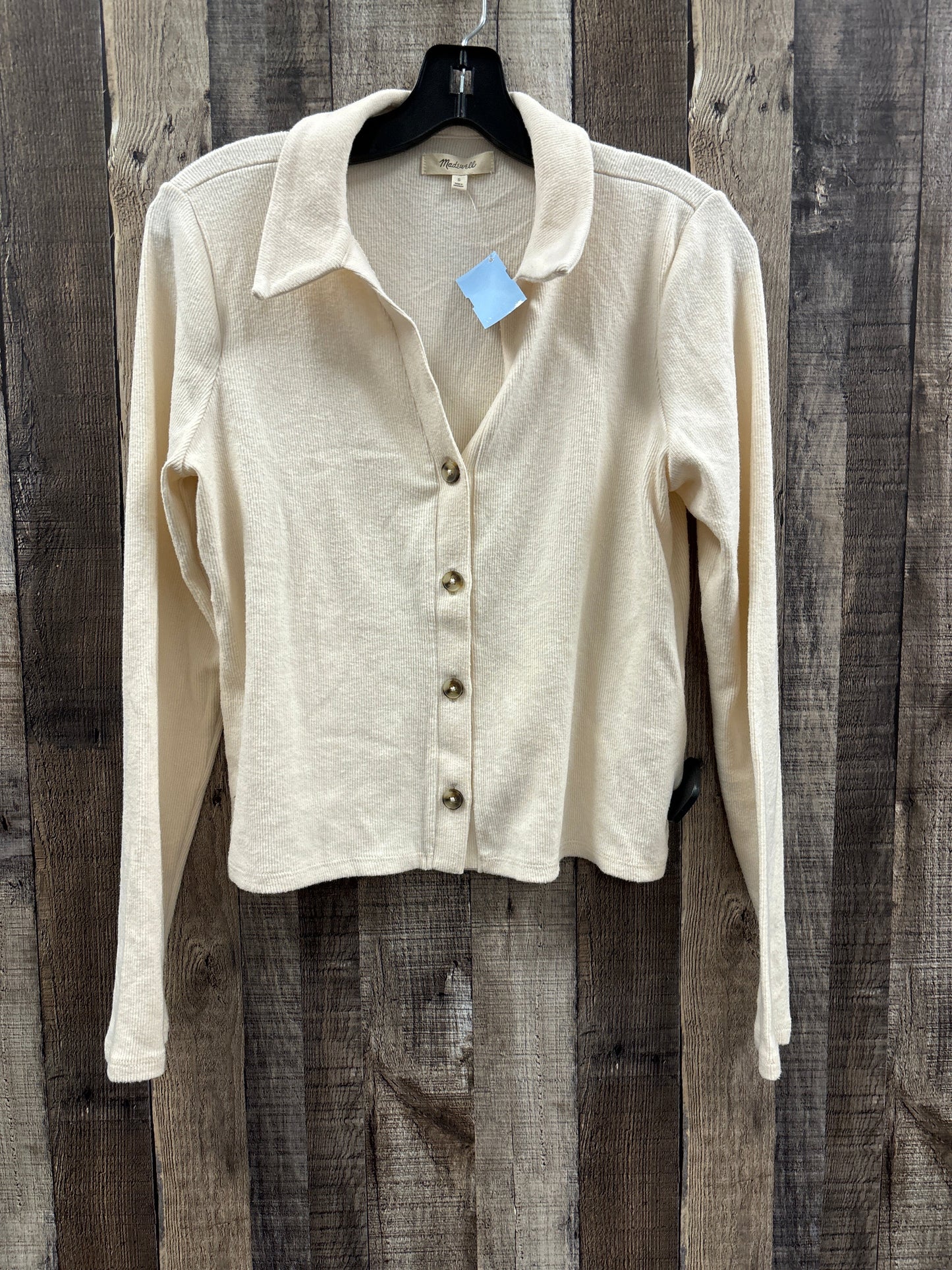 Top Long Sleeve By Madewell In Ivory, Size: S