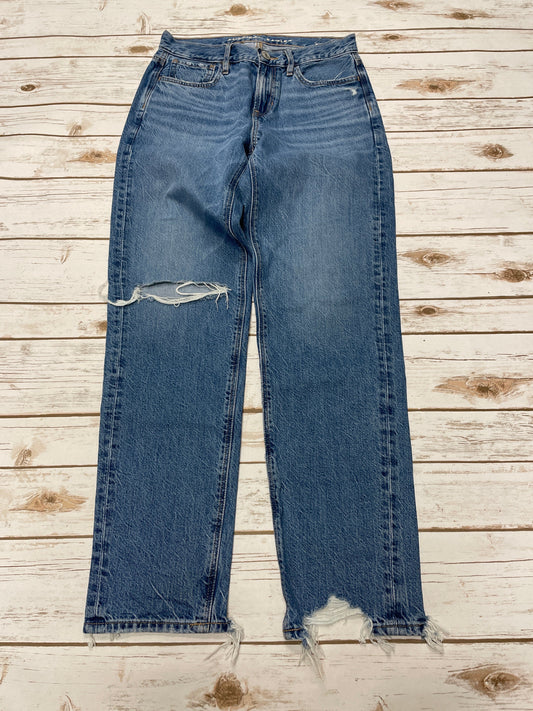 Jeans Straight By American Eagle In Blue Denim, Size: 0