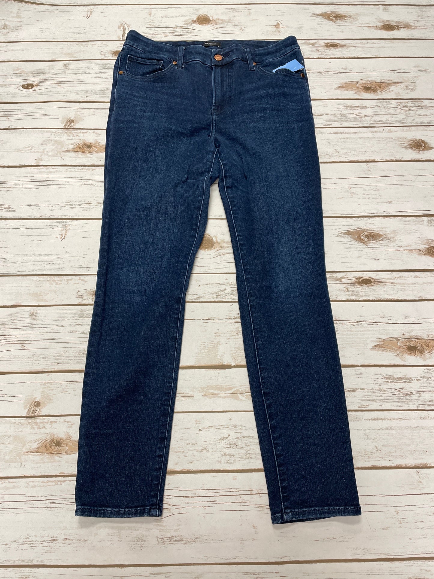 Jeans Skinny By Express In Blue Denim, Size: M