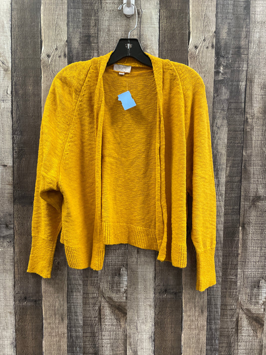 Sweater Cardigan By Loft In Gold, Size: M