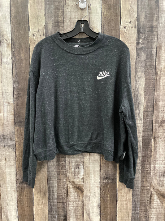 Athletic Top Long Sleeve Collar By Nike In Black, Size: Xl