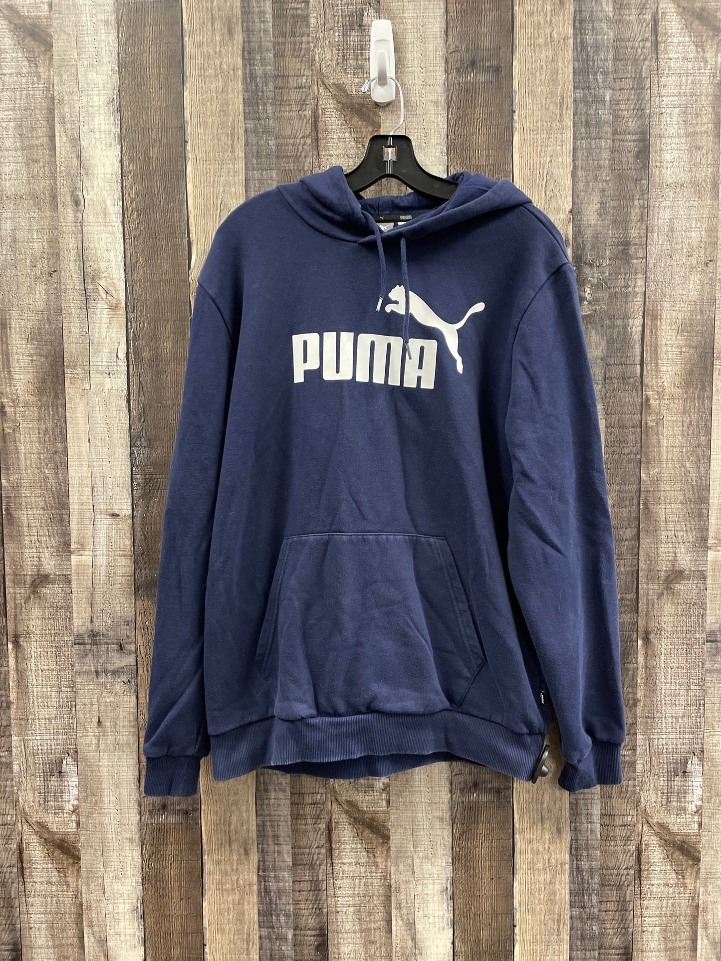 Navy Athletic Sweatshirt Hoodie Puma, Size L