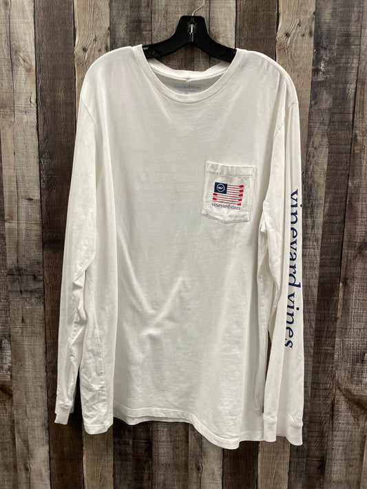 Top Long Sleeve By Vineyard Vines In White, Size: Xl