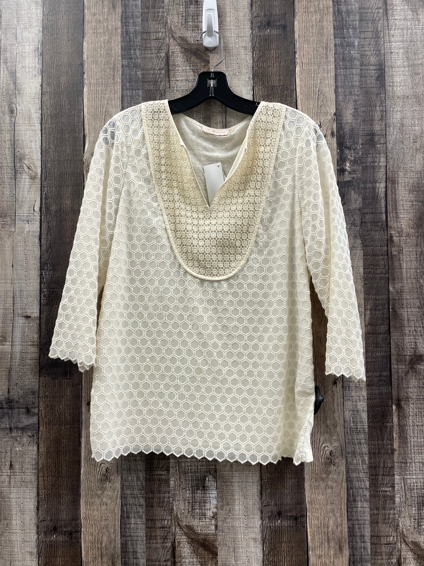 Blouse 3/4 Sleeve By Tory Burch In Cream, Size: M