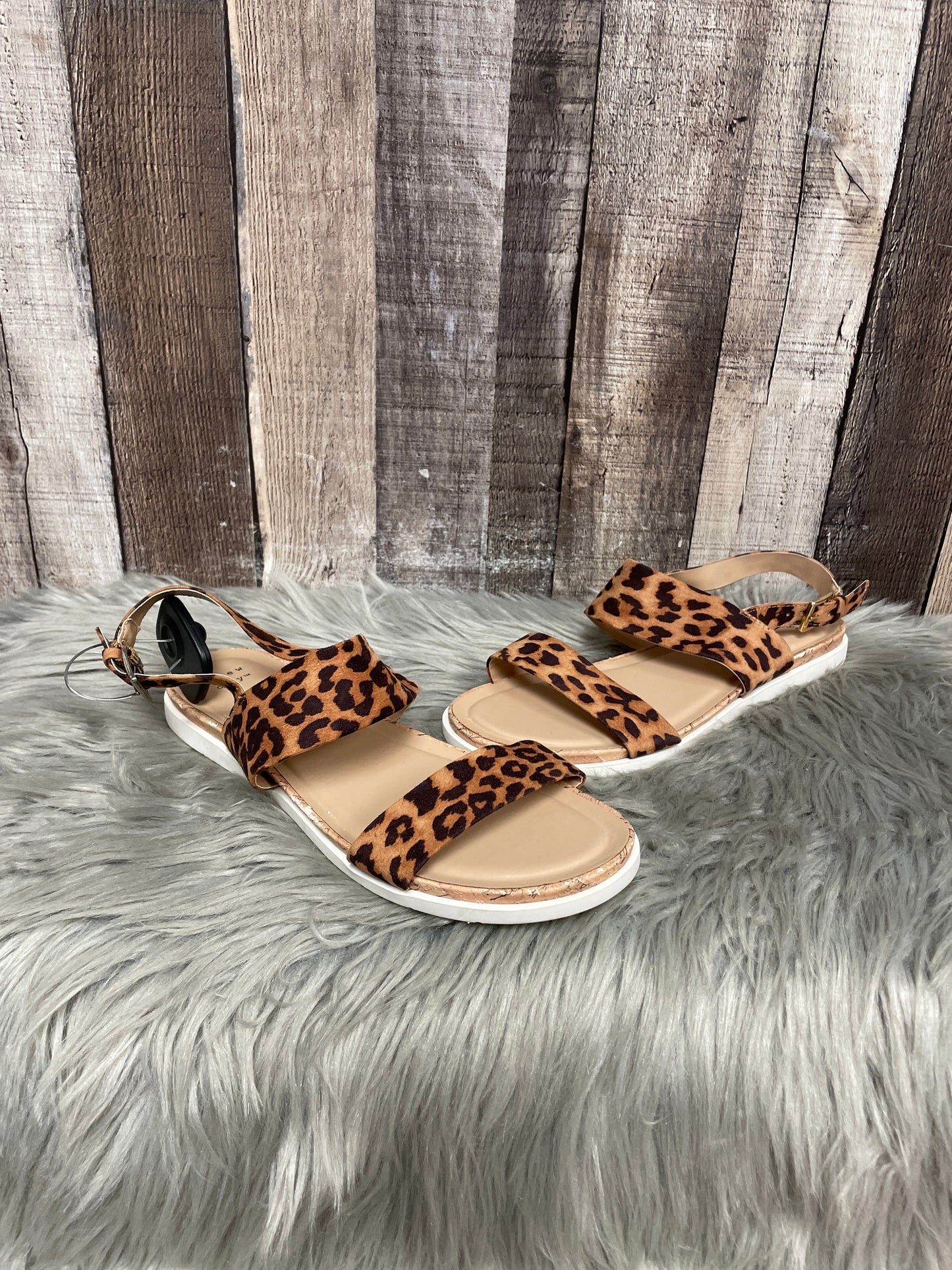 Sandals Flats By A New Day In Animal Print, Size: 8.5