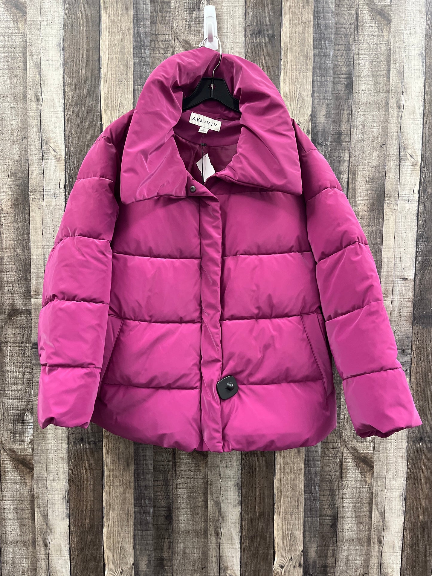 Coat Puffer & Quilted By Ava & Viv In Purple, Size: 2x