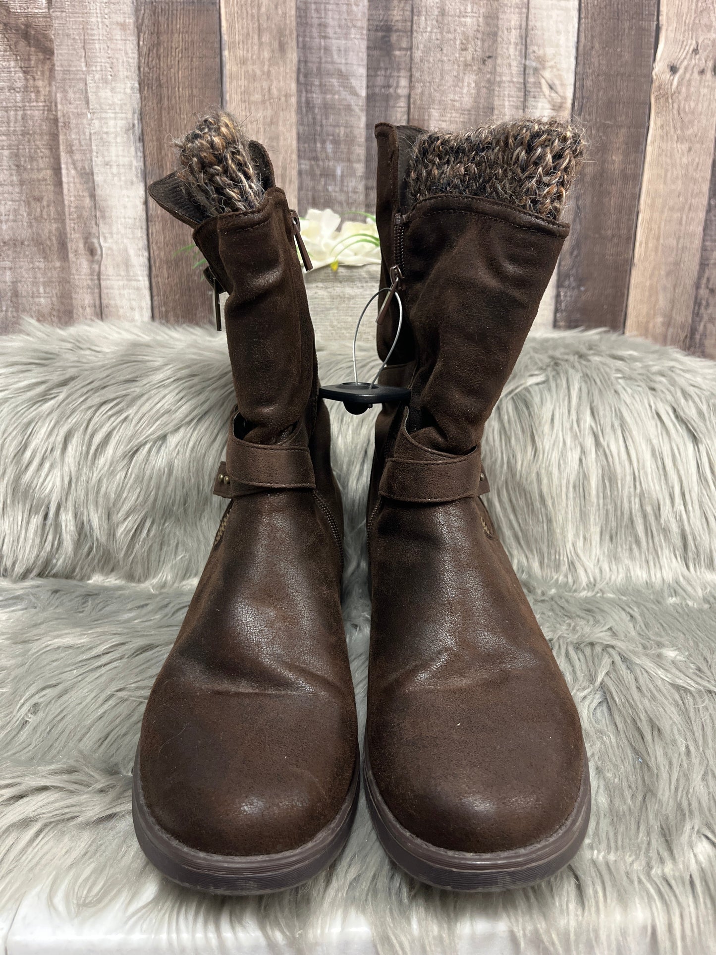 Brown Boots Ankle Flats Torrid, Size 12