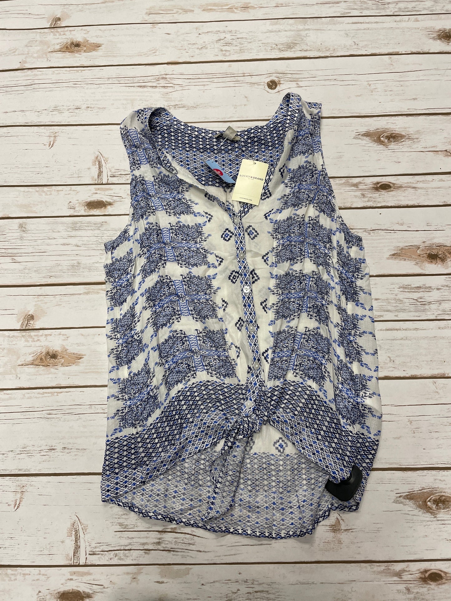 Top Sleeveless By Lucky Brand In Blue, Size: M