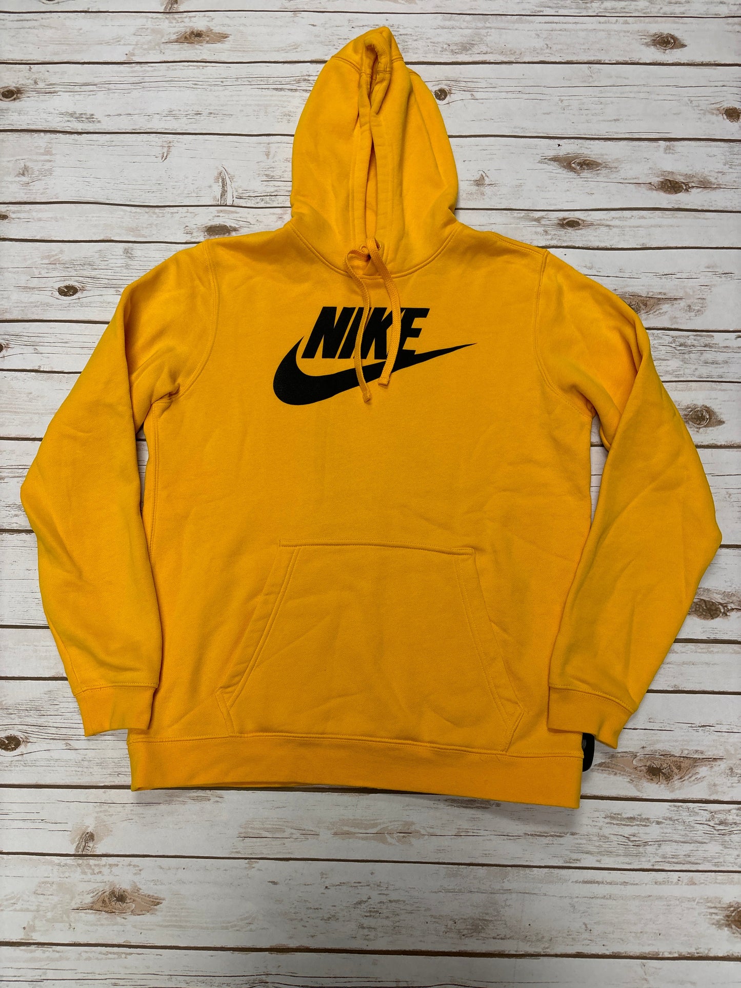 Athletic Sweatshirt Hoodie By Nike In Yellow, Size: M