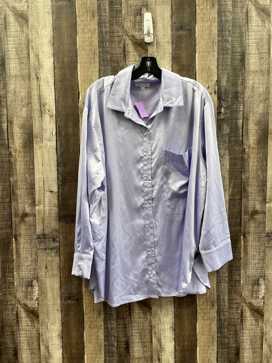Purple Blouse Long Sleeve Ophelia Roe, Size 2x