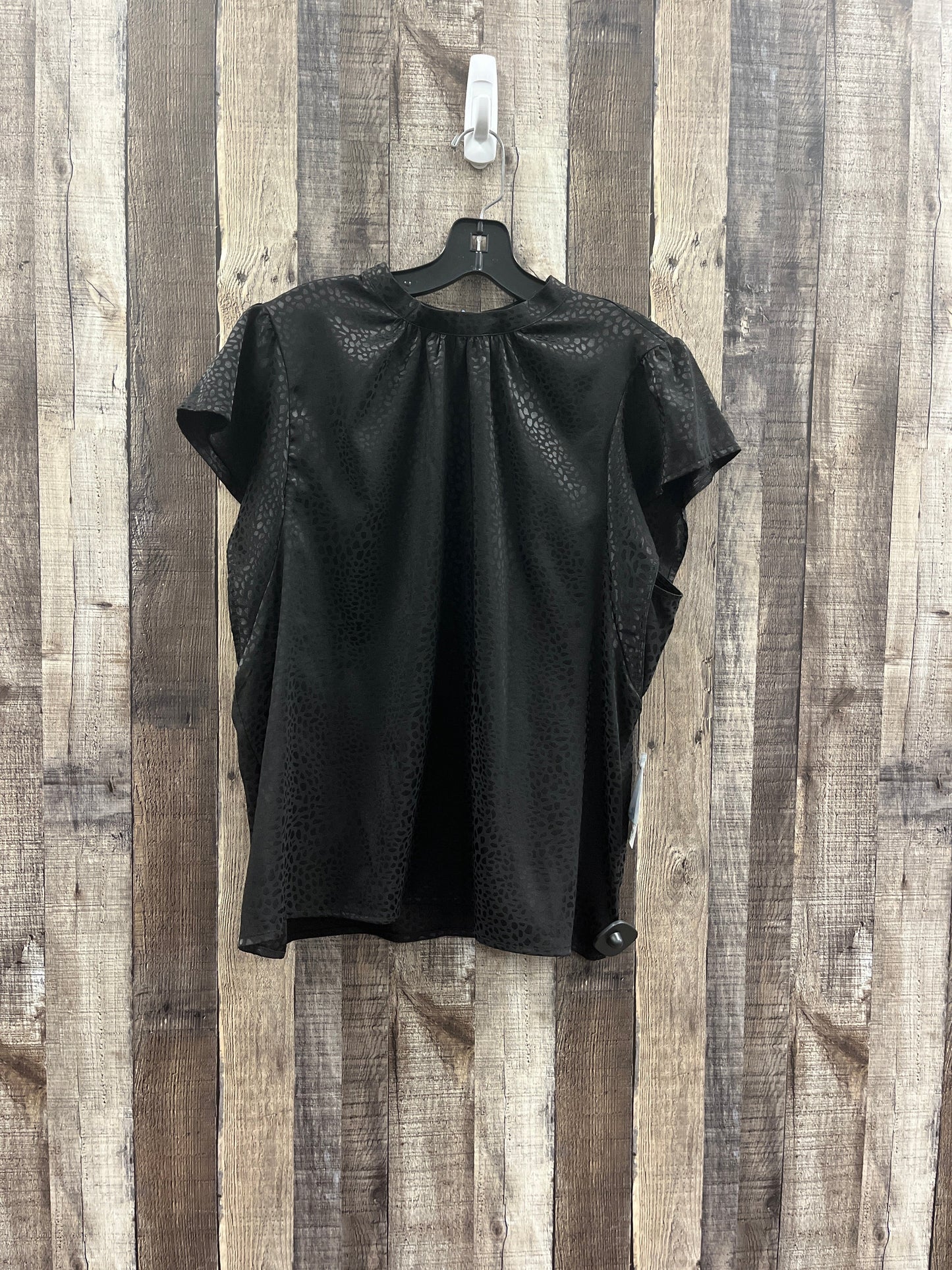 Blouse Short Sleeve By Nine West In Black, Size: Xl