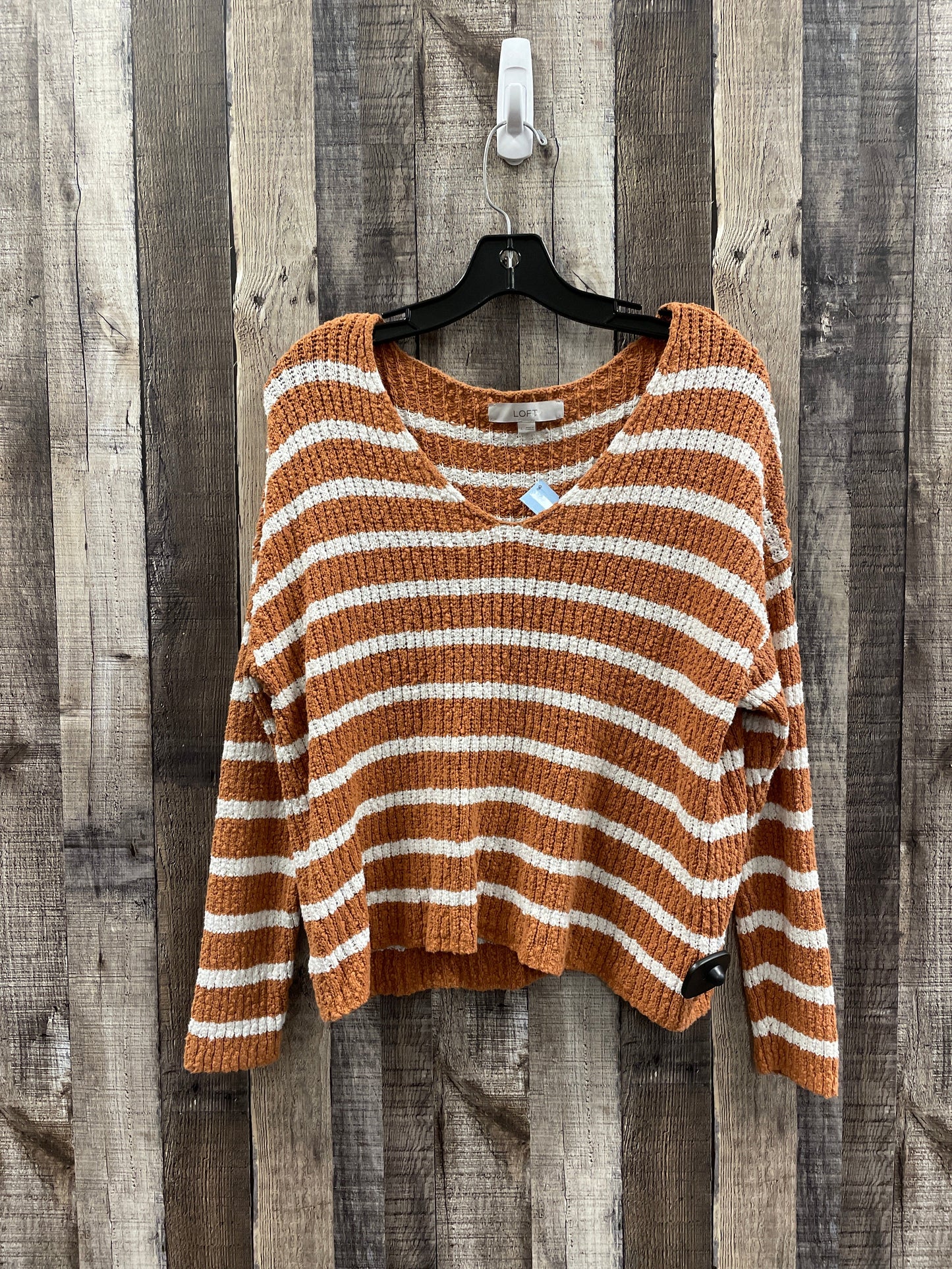 Sweater By Loft In Striped Pattern, Size: L