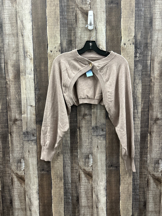 Sweater Cardigan By Cme In Tan, Size: Osfm