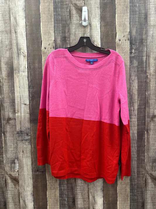 Sweater By Apt 9 In Pink & Red, Size: L